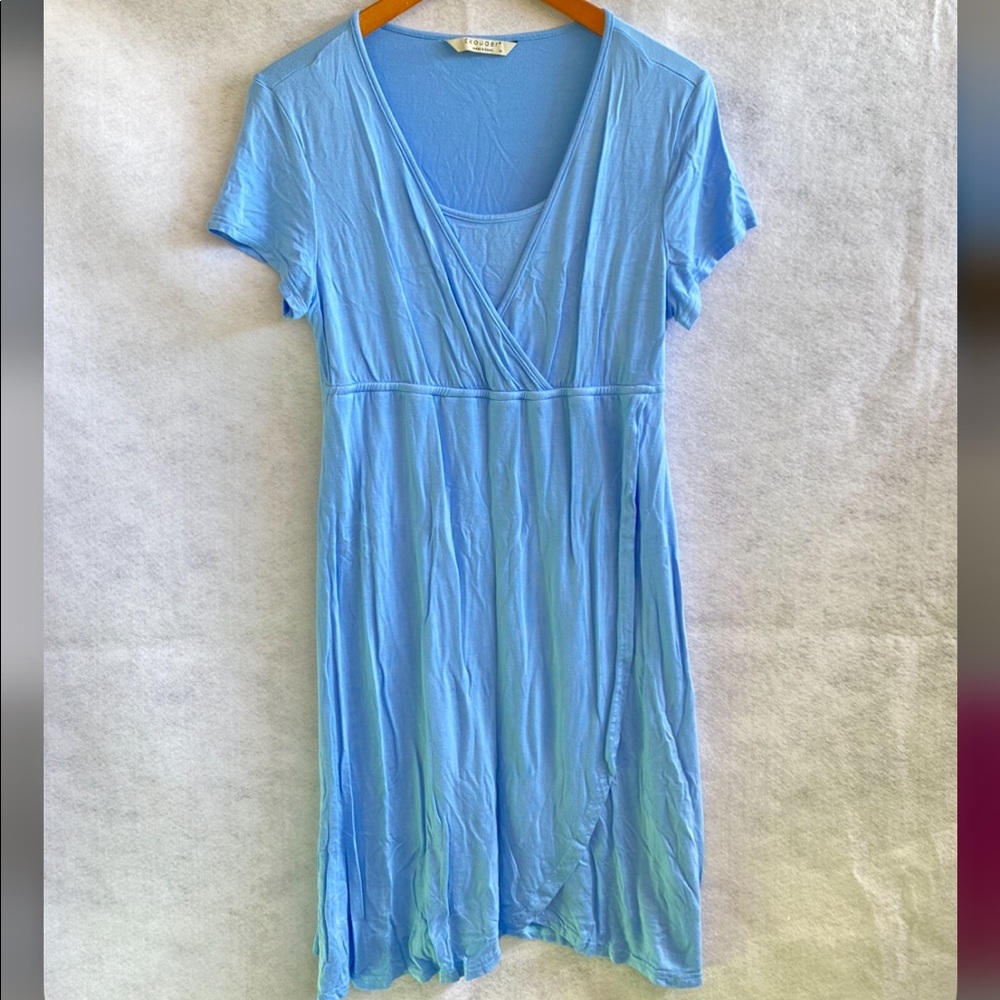 Ekouaer maternity/breastfeeding blue dress size M